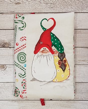 Рисувана подвързия за книга „Коледни влюбени гномчета“