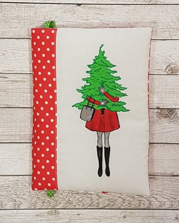 Рисувана подвързия за книга „Момиче с елха"