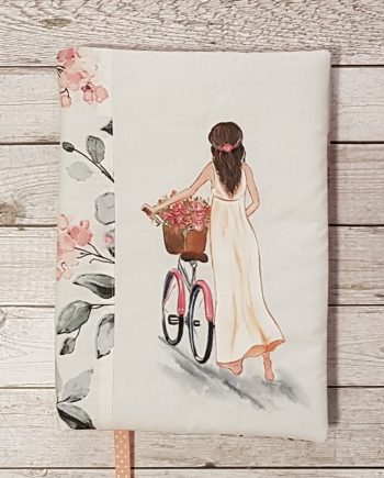 Рисувана подвързия за книга "Момичето с колелото"