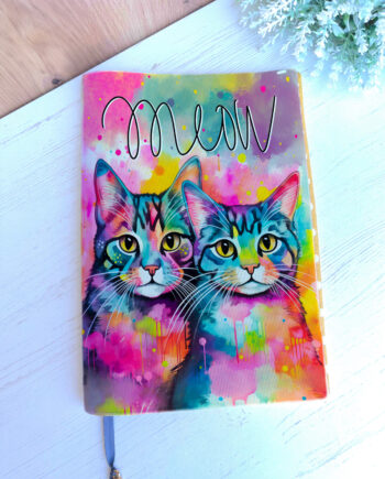 Пъстра подвързия за книга "MEOW"