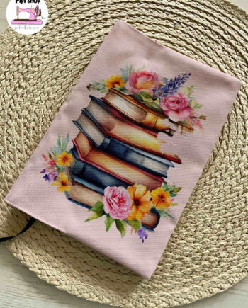 Романтична подвързия за книга „Цветя и книги“